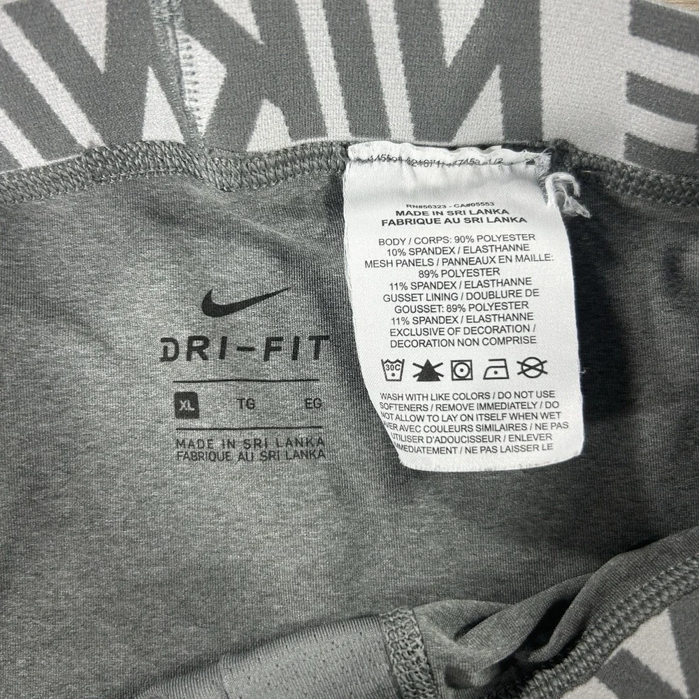 Nike Pro Boys XL Dri-Fit Full Length Gray Training Tights BV3516 Football Sports